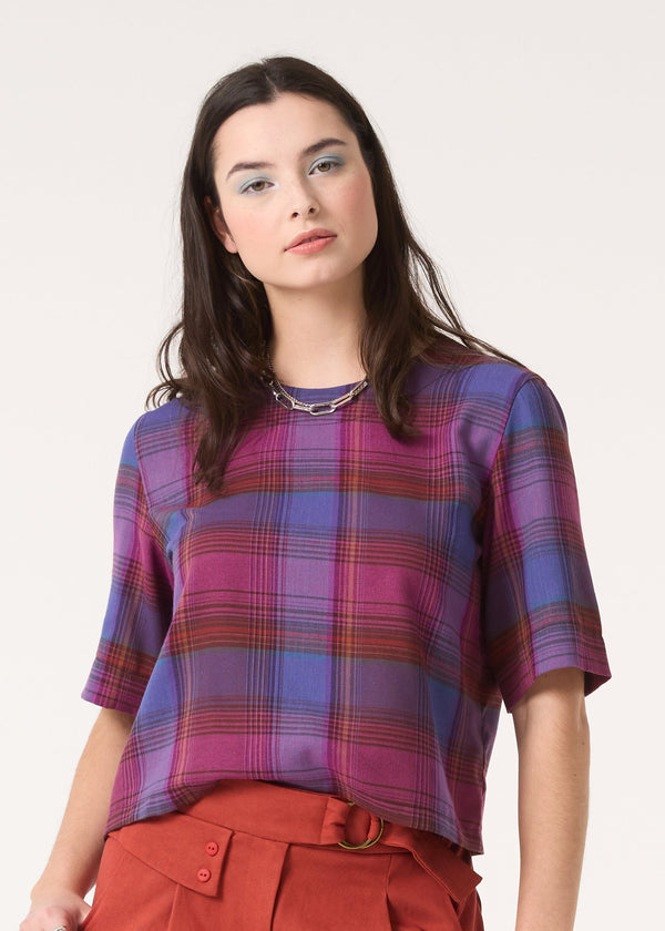 cokluch-haut-tshirt-blouse-sideral-plaid-mauve-viscose-ah2425