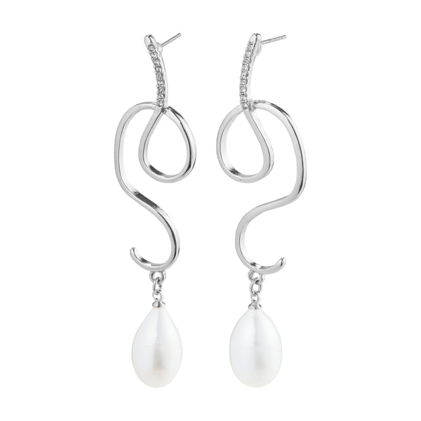 Boucles d'oreilles pendantes Silver By the Sea - Plaqué argent - Pilgrim (Promotion 20%)