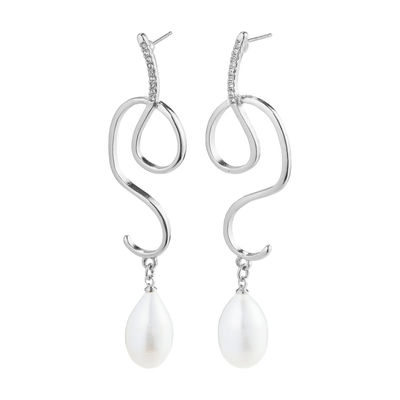 Boucles d'oreilles pendantes Silver By the Sea - Plaqué argent - Pilgrim (Promotion 20%)