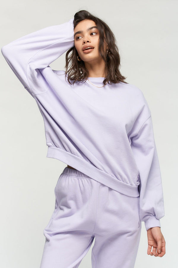 Sweatshirt ouaté oversized - Lilas