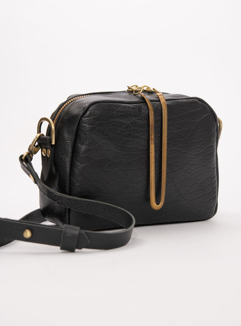Veinage Cartier black leather crossbody bag