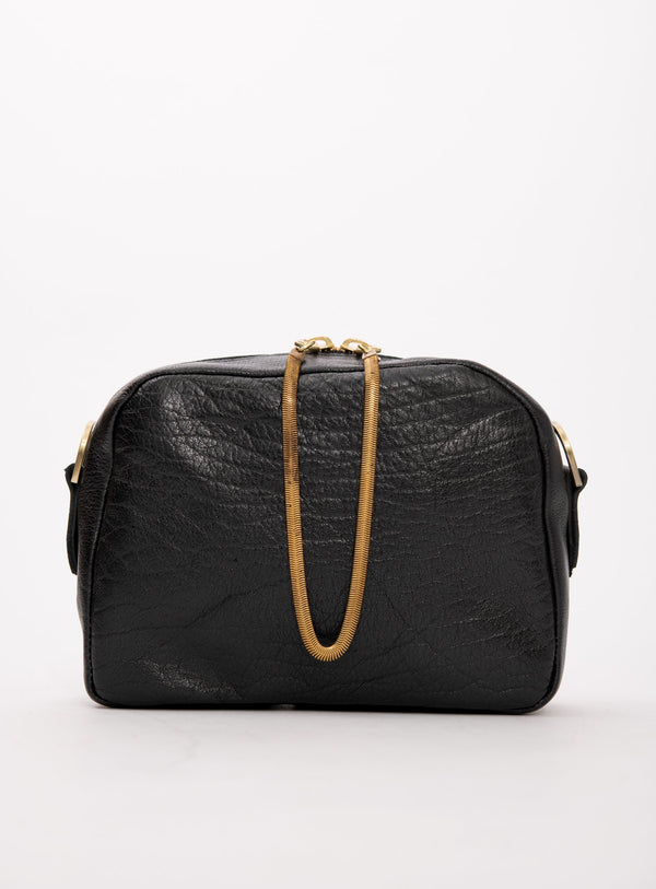 Veinage Cartier black leather crossbody bag