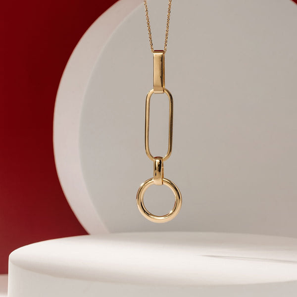 Versatile 2-in-1 gold Necklace on a long 30 inches chain
