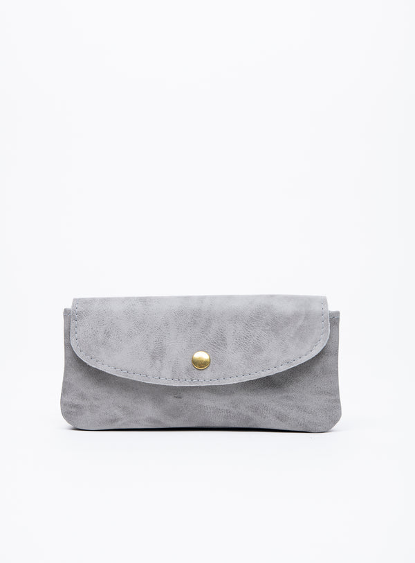 Portefeuille en cuir gris minimaliste modèle MARQUETTE