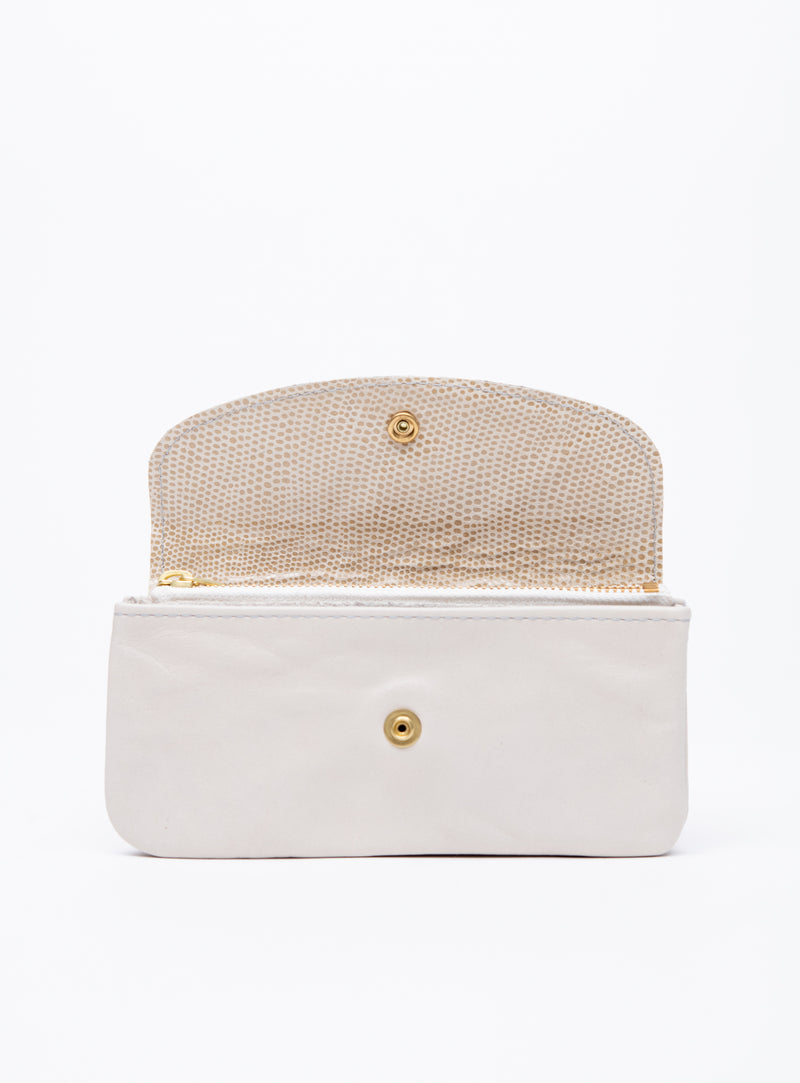 Portefeuille en cuir blanc minimaliste modèle MARQUETTE