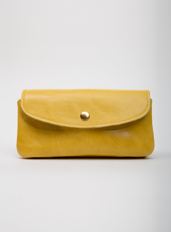Portefeuille en cuir jaune minimaliste modèle MARQUETTE