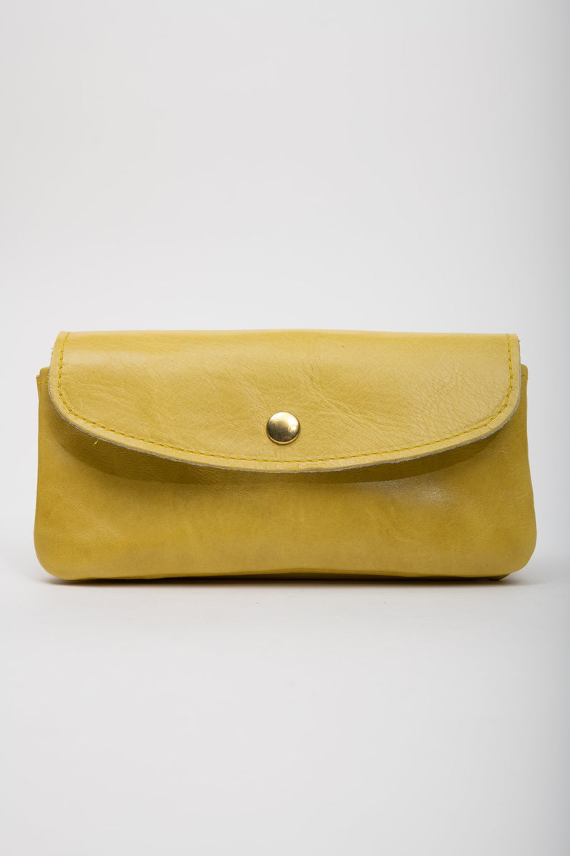 Veinage Minimalist yellow leather wallet MARQUETTE model
