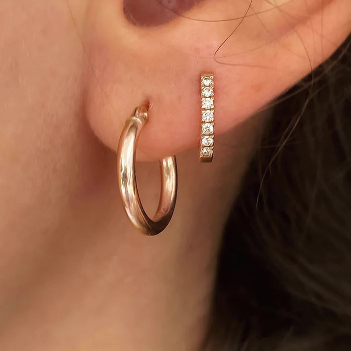 Boucles d'oreilles mini anneaux pavés