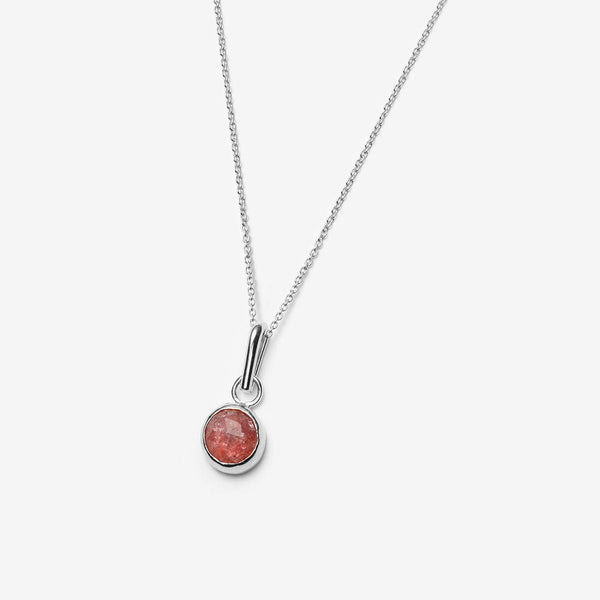 Strawberry Quartz Necklace in sterling silver - Canada