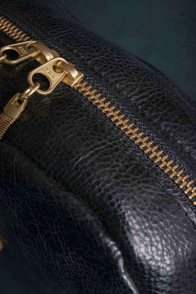 Leather bag with brass snake chain tassel - Cartier