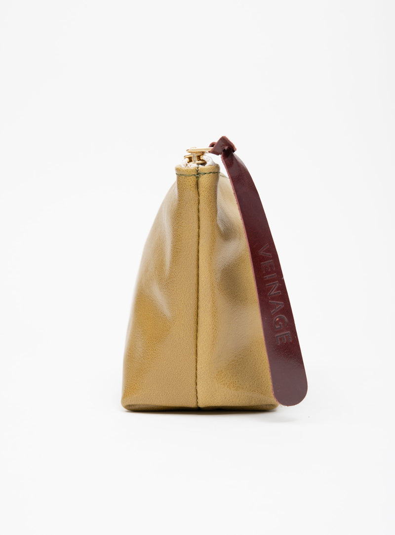 Veinage Garnier honey leather pouch, handmade in Montreal, Canada