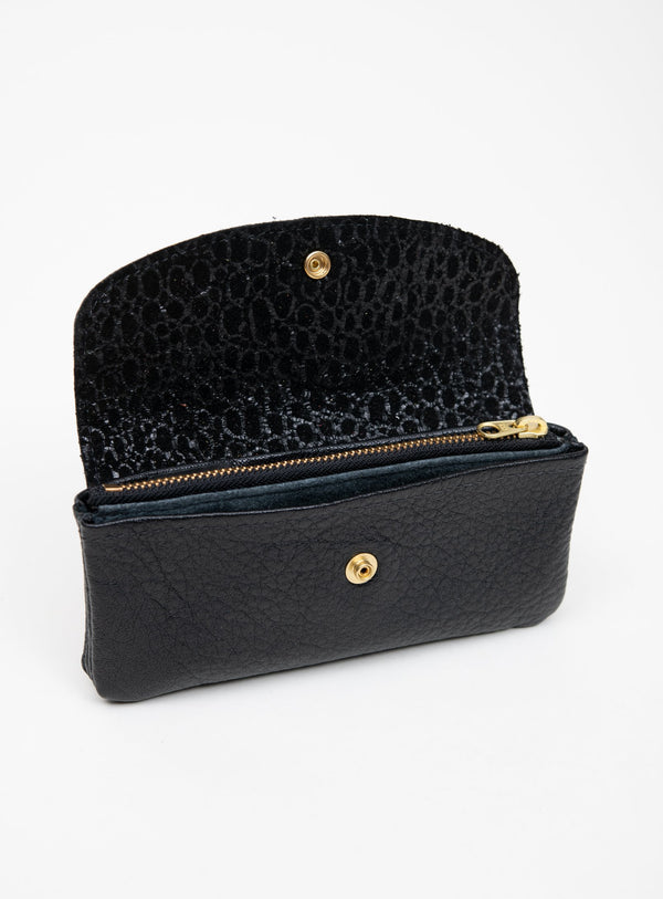 Veinage Minimalist black leather wallet MARQUETTE model