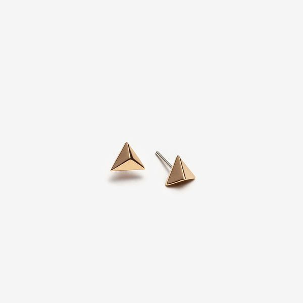 Triangular earrings - gold plated - Made in Montreal